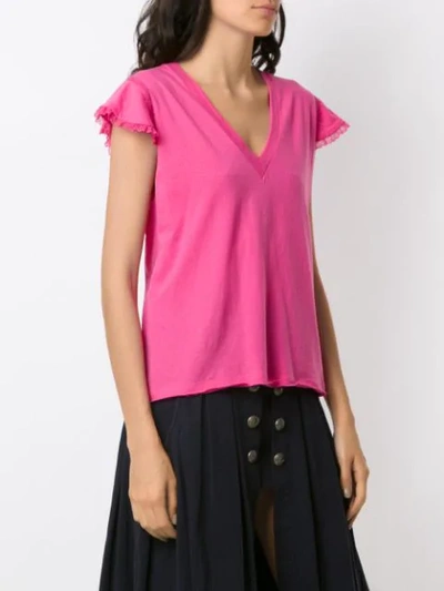 Shop Andrea Bogosian Lace Appliqué Blouse In Pink