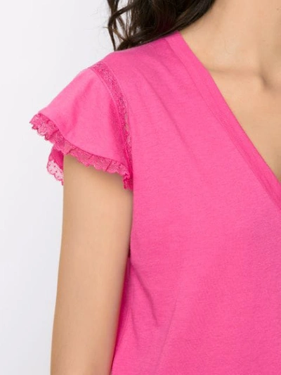 Shop Andrea Bogosian Lace Appliqué Blouse In Pink