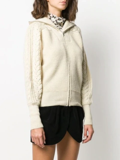 Shop Isabel Marant Lenz Cable Knit Cardigan In White