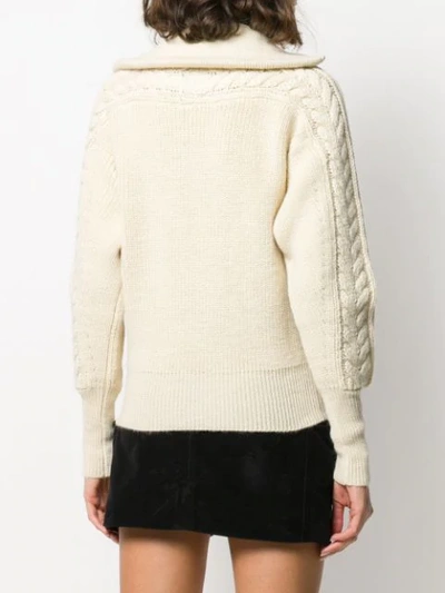 Shop Isabel Marant Lenz Cable Knit Cardigan In White