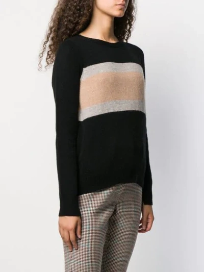 Shop Allude Ribbed Jumper In Black ,neutral