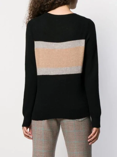 Shop Allude Ribbed Jumper In Black ,neutral