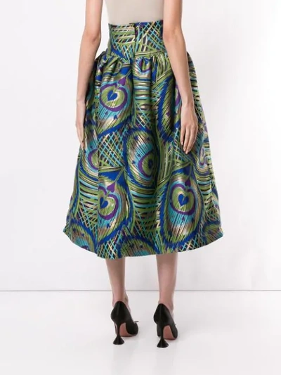 Shop Manish Arora Psychedelic Heart Print Skirt In Green