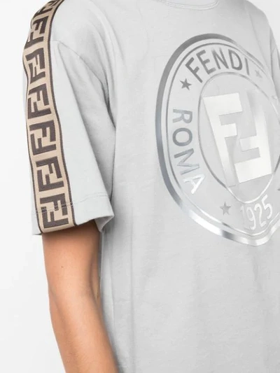 Shop Fendi Round Foil Logo T-shirt In F188m Eliot+tobacco