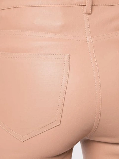 Shop Drome Skinny Leather Trousers In Neutrals