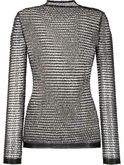 Shop Balmain Sequin Embroidered Top In Eac Noir Argent