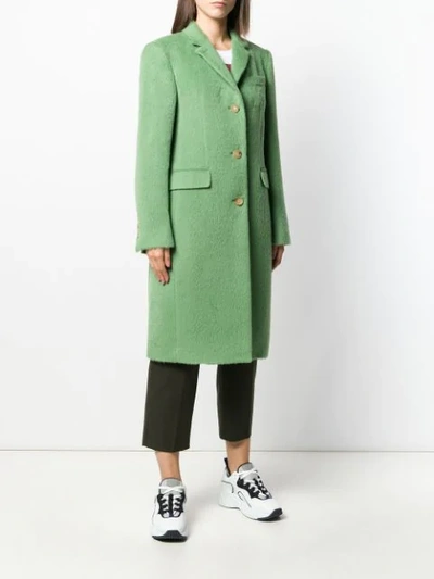 Shop Acne Studios Single-breasted Coat In Green