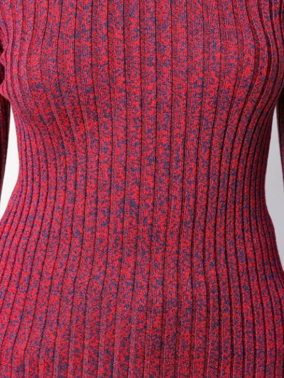 Shop Gucci Turtle Neck Ribbed Sweater In Red