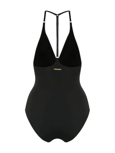 Shop Stella Mccartney Embroidered Star Swimsuit In Black