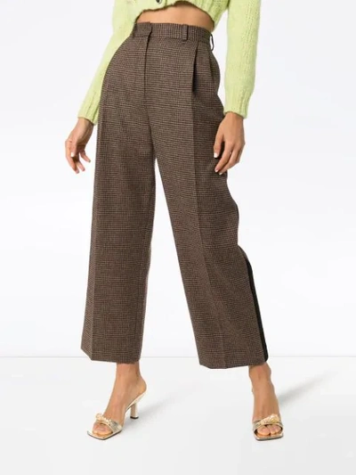 ROBERT HOUNDSTOOTH SIDE STRIPE TROUSERS