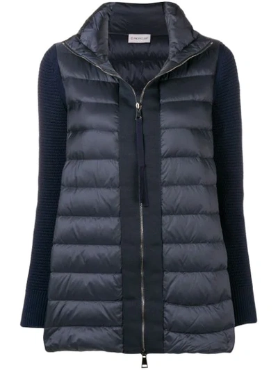 Shop Moncler Padded Cardigan - Blue