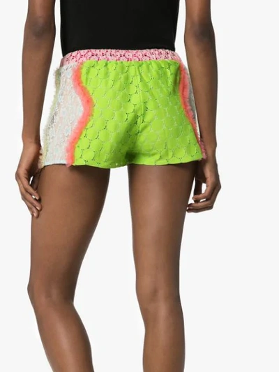 Shop Viktor & Rolf High-waisted Lace Shorts In Multicolour