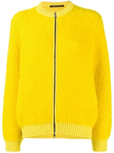 Shop Antonino Valenti Zipped Cardigan - Yellow