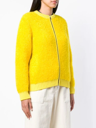 Shop Antonino Valenti Zipped Cardigan - Yellow