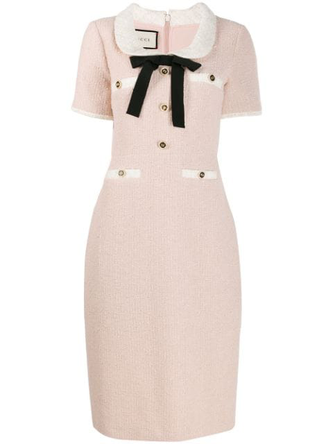 pink tweed dress