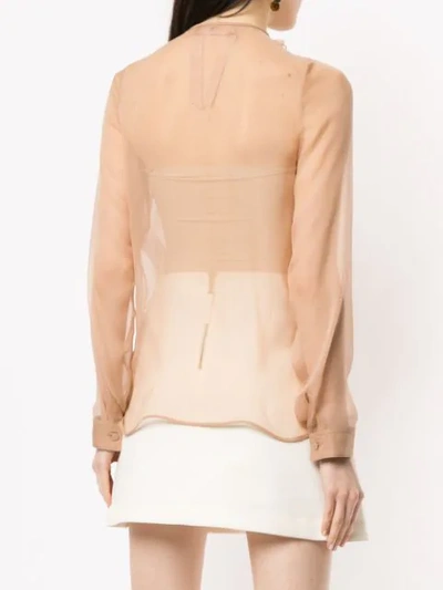 Shop N°21 Ruffled Silk Shirt In Neutrals