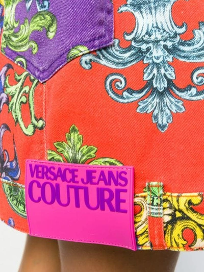 Shop Versace Jeans Couture Baroque Pattern Skirt In Purple