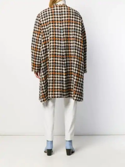 Shop Isabel Marant Zaban Oversized Tweed Coat In Neutrals