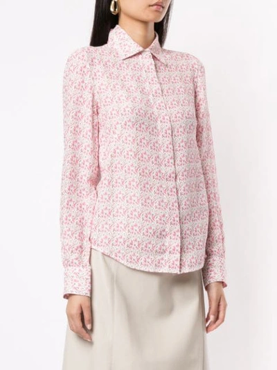 Shop Victoria Beckham Floral Tailored Shirt In Pink
