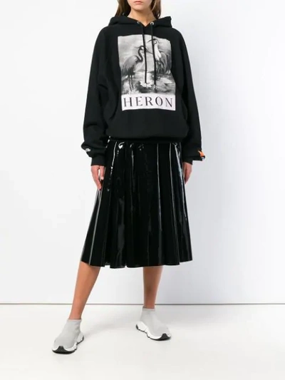 Shop Heron Preston Heron Print Hoodie - Black