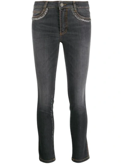 Shop Ermanno Scervino Embellished Skinny Jeans In Black