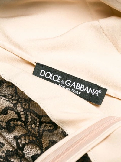 Shop Dolce & Gabbana Lace Logo Camisole - Neutrals