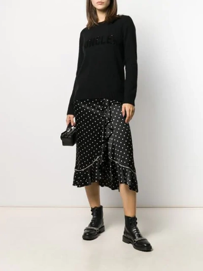 Shop Moncler Sequin Embellished Jumper In Black