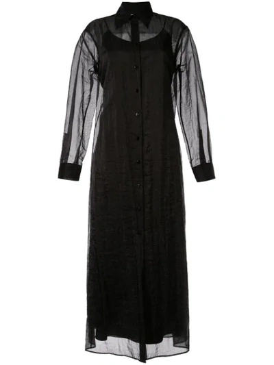 Shop Maison Margiela Sheer Shirt Dress In Black