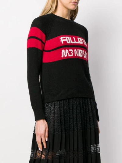 Shop Red Valentino Follow Me Now Intarsia Jumper In Black