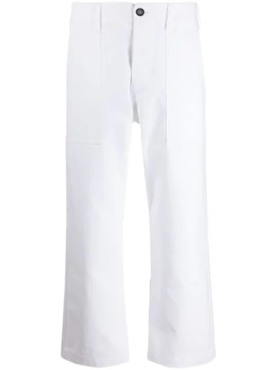 Shop Jejia Cropped Straight Leg Trousers In White