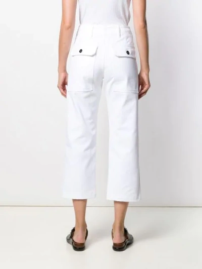 Shop Jejia Cropped Straight Leg Trousers In White