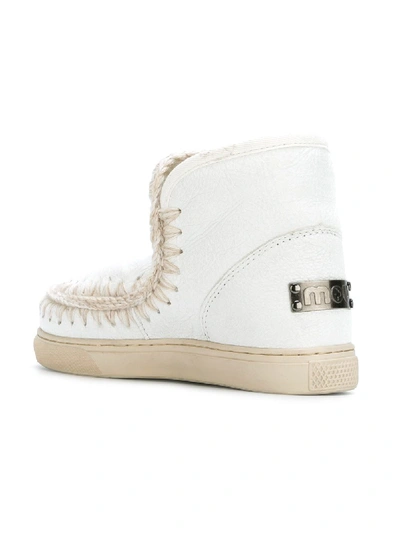 Shop Mou Leather Eskimo Sneaker In White