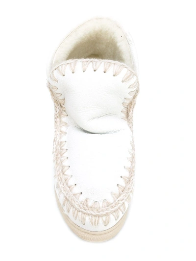 Shop Mou Leather Eskimo Sneaker In White