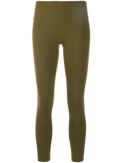 Shop Victoria Beckham Cropped Sports Leggings In Green