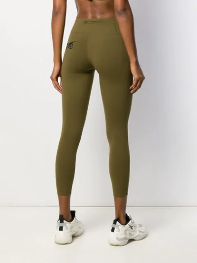 Shop Victoria Beckham Cropped Sports Leggings In Green