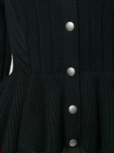 Shop Alexander Mcqueen Contrast Sleeve Cardigan - Black