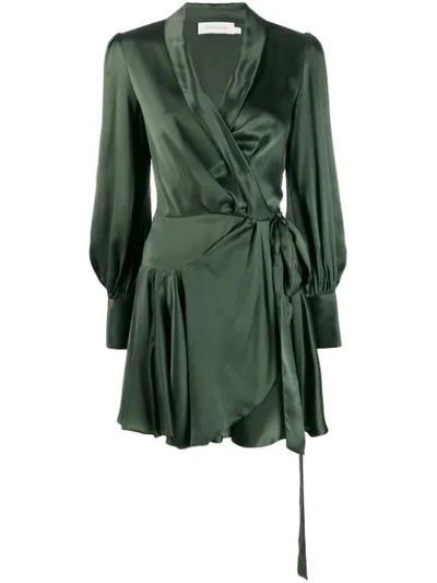 Shop Zimmermann Gewickeltes Kleid In Green
