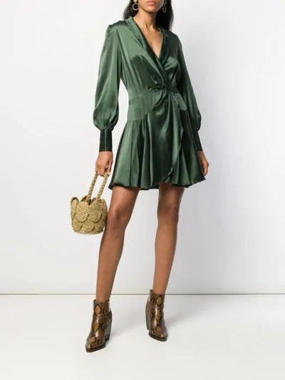 Shop Zimmermann Gewickeltes Kleid In Green