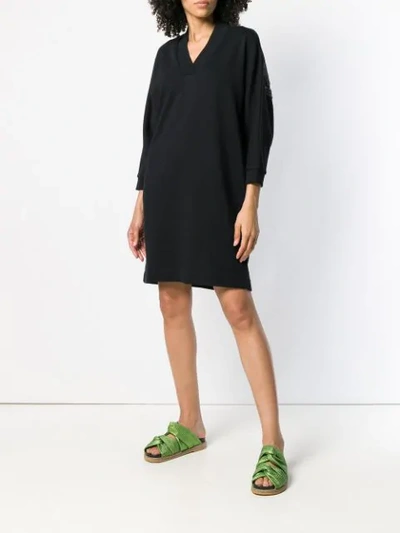 Shop Kenzo Logo Sweatshirt Dress - Black