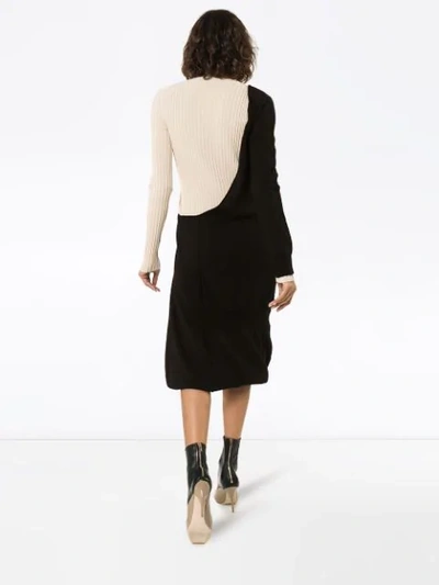 Shop Bottega Veneta Rib-knit Midi Dress In Black