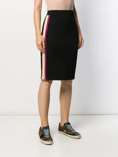 Isabel Marant Étoile Stripe Panel Pencil Skirt In Black
