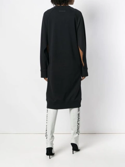 Shop Mm6 Maison Margiela Oversized Sweatshirt Dress - Black