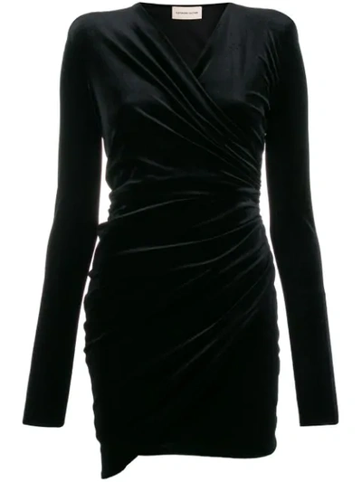 Shop Alexandre Vauthier Structured Shoulder Cocktail Dress In Black