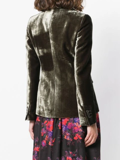 Shop P.a.r.o.s.h . Velvet Fitted Blazer - Green