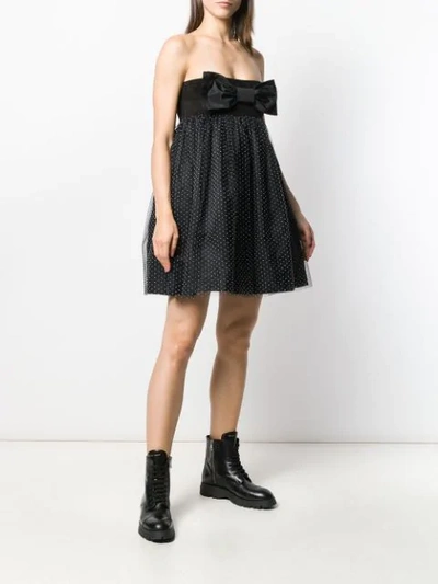 Shop Brognano Strapless Flared Dress In Black