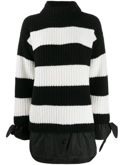 Shop Moncler Striped Layered Jumper In 999