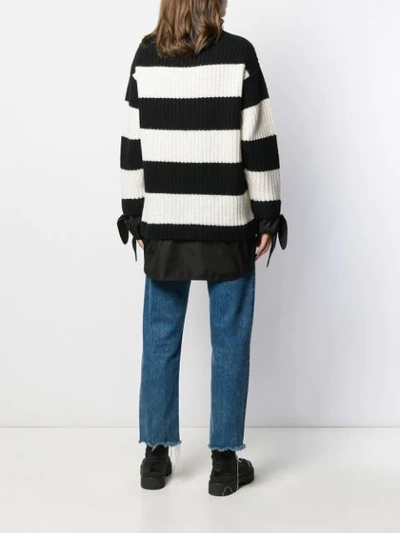 Shop Moncler Striped Layered Jumper In 999