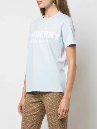 Shop Burberry Logo Print T-shirt In Pale Blue