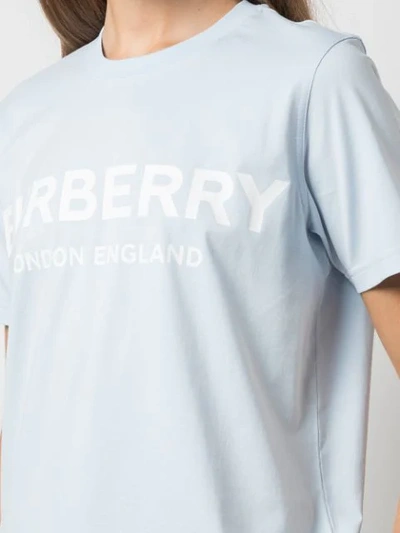 Shop Burberry Logo Print T-shirt In Pale Blue