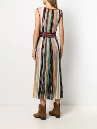 Shop Missoni V-neck Striped Dress In Neutrals